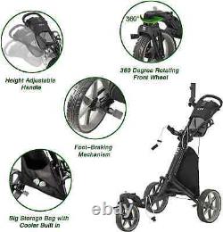 KVV 3Wheel 360 Rotating Front Wheel Foldable/Collapsible Golf Push Cart Open Box