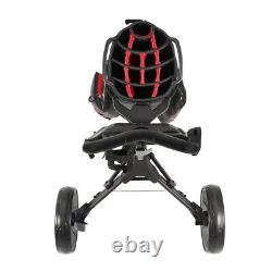 KVV Gray 3 Wheel Golf Push Cart Ultra Lightweight Smallest Folding Size, Open Box