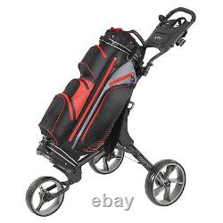 KVV Gray 3 Wheel Golf Push Cart Ultra Lightweight Smallest Folding Size, Open Box