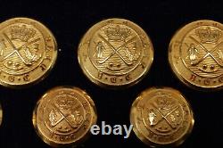 London Badge & Button Co Blazer Set Royal Blackheath Golf Club 3 Lg 8 Sm withbox
