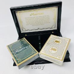 Masters Golf Deluxe Playing Cards with Black Lacquered Box 2 New Sealed Decks