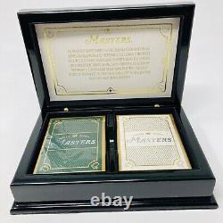 Masters Golf Deluxe Playing Cards with Black Lacquered Box 2 New Sealed Decks