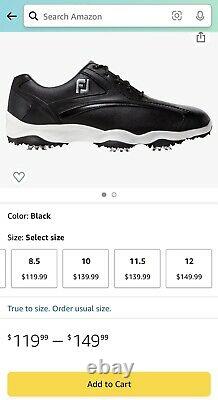 NEW IN BOX FootJoy Medium Fit Men's SuperLites Golf Shoes 58014-Black Size 13