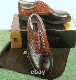 NEW IN BOX Mens FootJoy Classics Tour 9.5 D M Style 51872 Black/Brown Golf Shoes