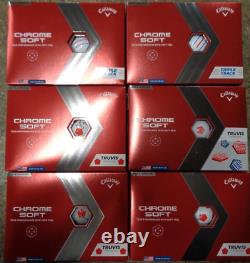 NEW SIX (6) DOZEN (72) CALLAWAY CHROME SOFT GOLF BALLS, TRUVIS and TRIPLE TRACK