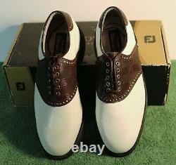 NEW in BOX Men's FootJoy Classics Tour 9 D M Style 51815 White/Brown Golf Shoes