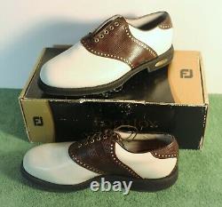 NEW in BOX Men's FootJoy Classics Tour 9 D M Style 51815 White/Brown Golf Shoes