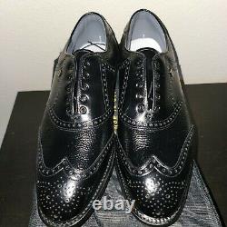 NEW in Box FootJoy Classics Black Leather Brogue wingtip golf shoes Men's 9.5D