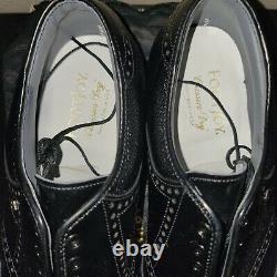 NEW in Box FootJoy Classics Black Leather Brogue wingtip golf shoes Men's 9.5D