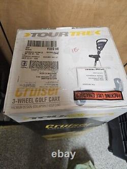 NICE Tour Trek Cruiser 3 Wheel Collapsible Golf Push Pull Cart NEW IN BOX