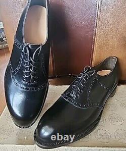 New 1960's Foot Joy Classics Golf Shoes with cleats, Black Made In USA, In Box