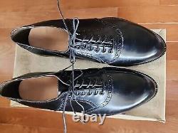 New 1960's Foot Joy Classics Golf Shoes with cleats, Black Made In USA, In Box