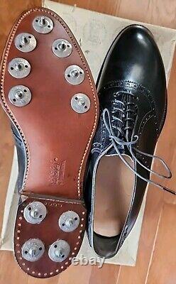 New 1960's Foot Joy Classics Golf Shoes with cleats, Black Made In USA, In Box