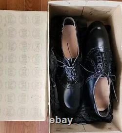 New 1960's Foot Joy Classics Golf Shoes with cleats, Black Made In USA, In Box