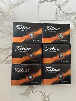 New 2023 6 Dozen (72 Golf Balls) Titleist White 2023 Pro V1 Golf Balls, No Logos