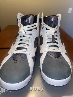 New Air Jordan 7 Retro Flint White/Varsity Purple Men Size 10.5 No Lid For Box