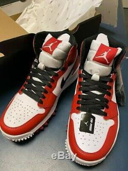 New Authentic Nike Air Jordan Retro 1 Golf Shoes Size 9.5 Chicago Red in Box