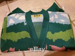 New Golf Wang Landscape Cardigan Green Wool Blend Size XL supreme box logo