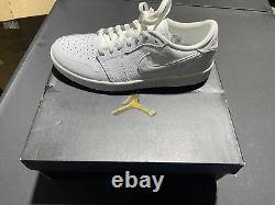 New In Box Men's Nike Air Jordan 1 Low Golf Shoes, White, Size 10.5