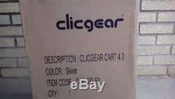 New In The Box Clicgear Model 4.0 3 Wheel Silver Folding Pull Push Golf Cart