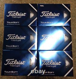 New Six (6) Dozen (72 Balls) Titleist Tour Soft Golf Balls, No Logos, #1-4