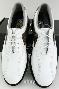 New With Box! FootJoy DryJoys Tour Golf Shoes White/Slate Croc Embossed Sz 7M