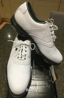 New With Box Footjoy Dryjoys Tour Golf Shoes White/White Croc Size UK 11 M