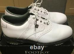 New With Box Footjoy Dryjoys Tour Golf Shoes White/White Croc Size UK 11 M