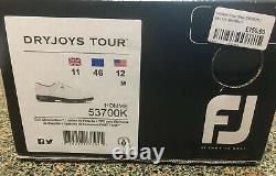 New With Box Footjoy Dryjoys Tour Golf Shoes White/White Croc Size UK 11 M