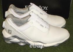 New in Box Footjoy Tour Alpha BOA Golf Shoes, White / Grey, 9.5 Medium, 55544