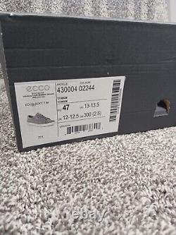 New with Box Ecco Soft 7 Sz US 13 / EU 47 Leather Grey Sneakers Biom Nubuck Golf