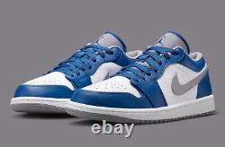 Nike Air Jordan 1 Low True Blue Grey White Shoes Men 553558-412 (GS) 553560-412