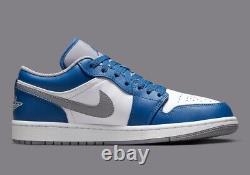 Nike Air Jordan 1 Low True Blue Grey White Shoes Men 553558-412 (GS) 553560-412