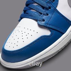 Nike Air Jordan 1 Low True Blue Grey White Shoes Men 553558-412 (GS) 553560-412