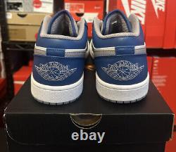 Nike Air Jordan 1 Low True Blue Grey White Shoes Men 553558-412 (GS) 553560-412