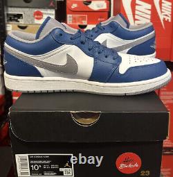 Nike Air Jordan 1 Low True Blue Grey White Shoes Men 553558-412 (GS) 553560-412