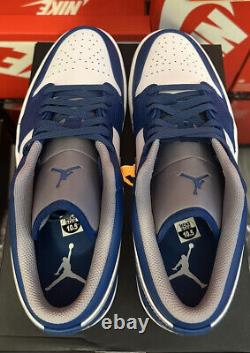 Nike Air Jordan 1 Low True Blue Grey White Shoes Men 553558-412 (GS) 553560-412