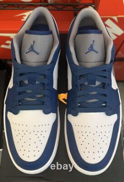 Nike Air Jordan 1 Low True Blue Grey White Shoes Men 553558-412 (GS) 553560-412