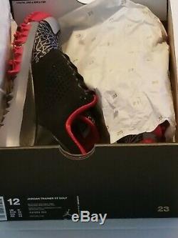 Nike Air Jordan Trainer ST Golf Shoes Black/Red/Cool Grey New With Box Size 12