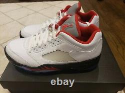 Nike Air Jordan V Low Golf Shoes SIZE 10 BRAND NEW IN BOX White / Fire Red