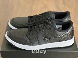 Nike Jordan 1 Low G Golf Shoe Size 10.5 Black Croc DD9315-003 New In Box