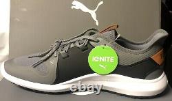 Puma Mens Ignite Fasten8 Golf Shoes Us 10 Quiet Shade/gold/black New Iin Box