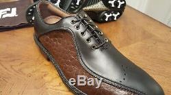 RARE Footjoy FJ ICON Mens Golf Shoes 52161 NEW withBox Blk/Brn Lizard 11M MINT