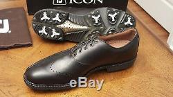 RARE Footjoy FJ ICON Mens Golf Shoes 52161 NEW withBox Blk/Brn Lizard 11M MINT