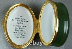 Staffordshire Enamels Right Hon D Lloyd George Spy Box? New? Rare Golf Uk Phb