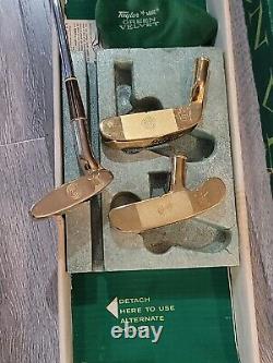 Taylor Made Green Velvet Interchangeable Putter Heads 24k Gold Plated in Box
