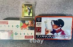 Tiger Woods Lot (3)01 UD Sealed Box Open Golf Ball Tin &? Set Tigers Tales
