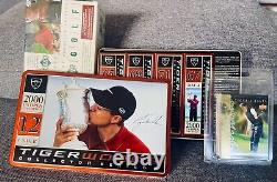 Tiger Woods Lot (3)01 UD Sealed Box Open Golf Ball Tin &? Set Tigers Tales
