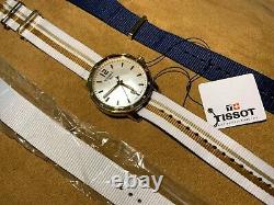 Tissot Men's Gold Watch Golf and Sport Box, extra wristbands new Swiss battery