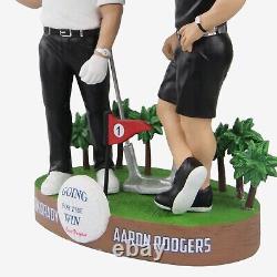Tom Brady & Aaron Rodgers Golf Dual Bobblehead FOCO NEW ORIG BOX PACKERS & PATS